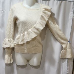 Antonio Melani Ruffled Cashmere Sweater Black S.